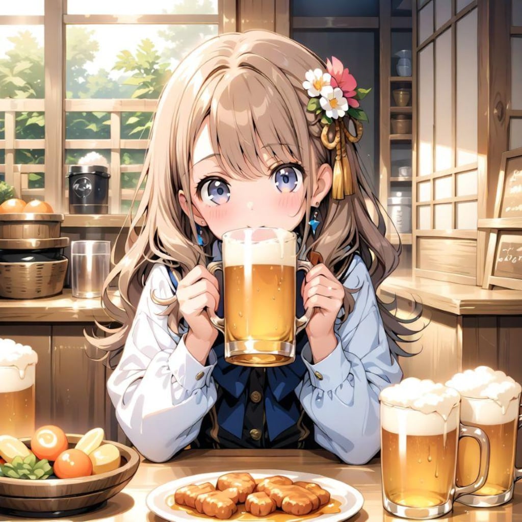 ビールジョッキでちちぷ～い‼