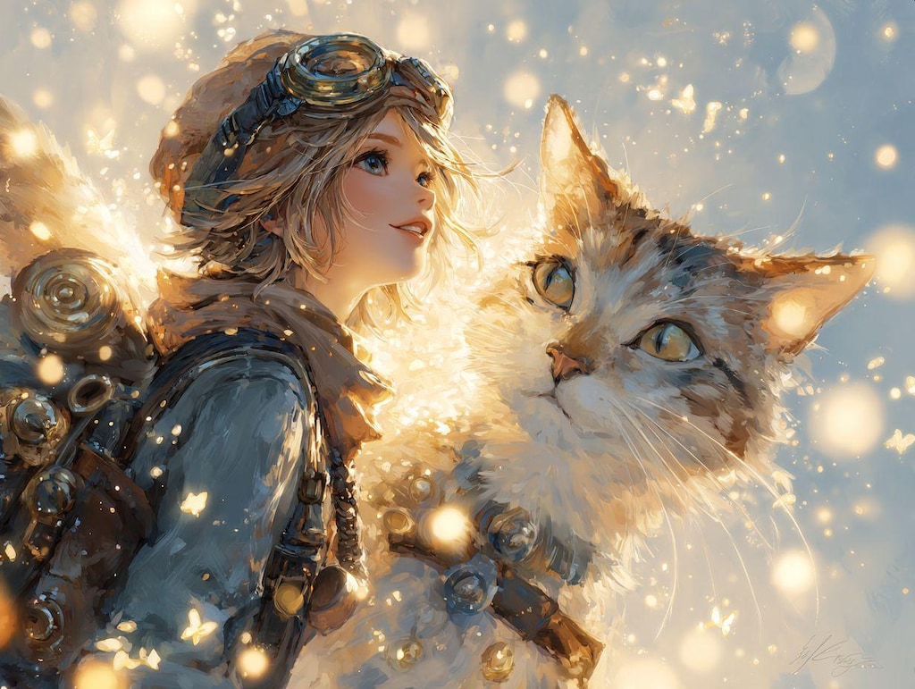 旅の途中の冒険者-絵画風