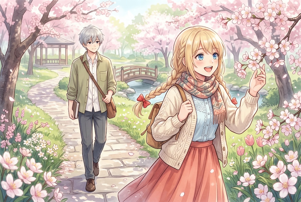 春色コーデの冬の女神