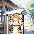 バスを待つ虎娘ちゃん 3枚目