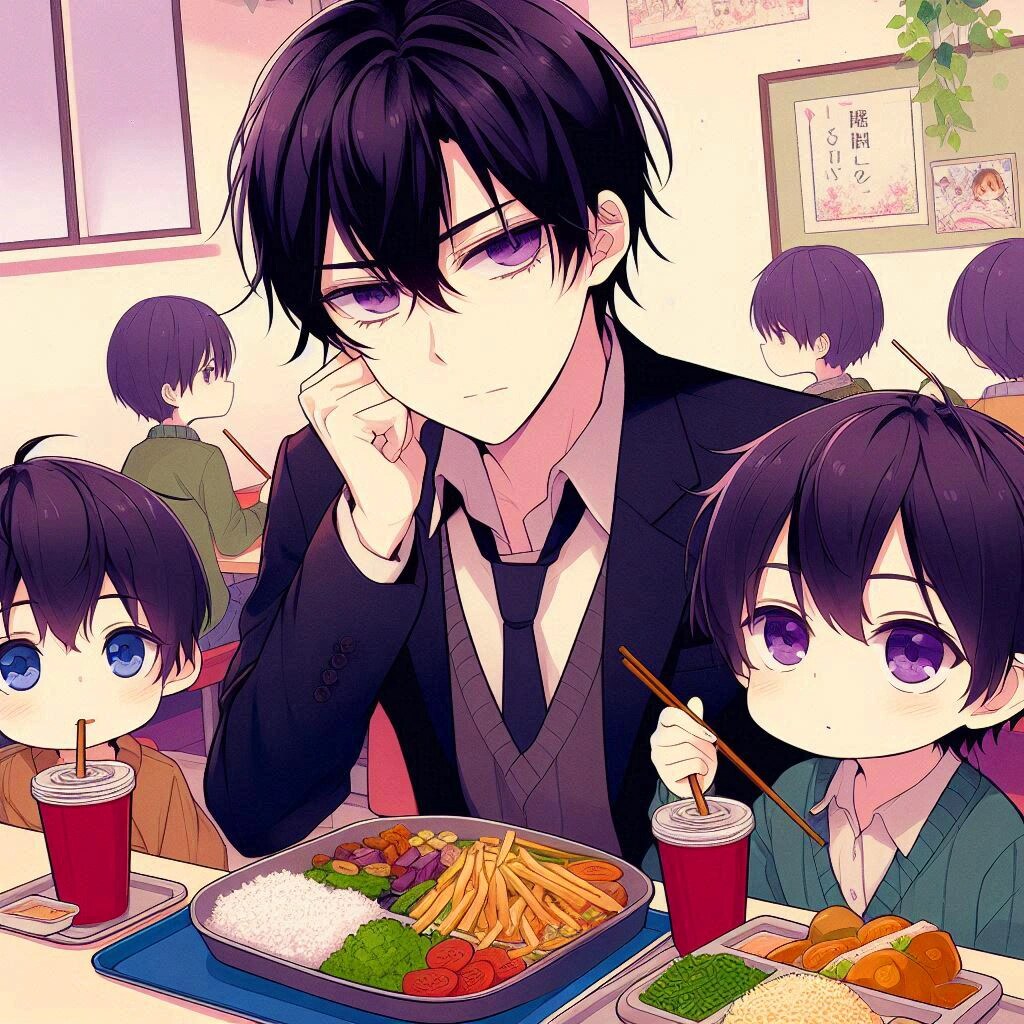 お子様ランチと、黒髪短髪男性♪その1-1(10枚)