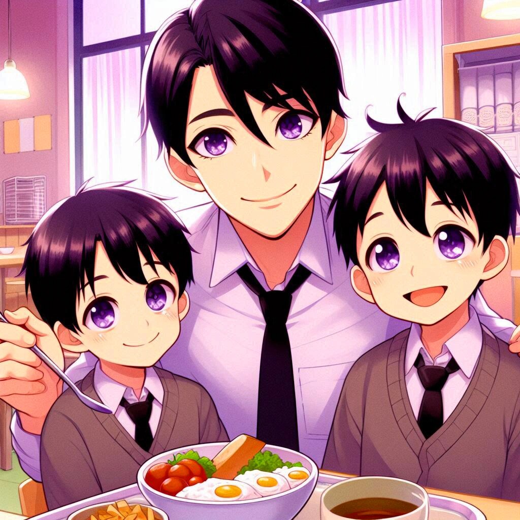 お子様ランチと、黒髪短髪男性♪その1-1(10枚)