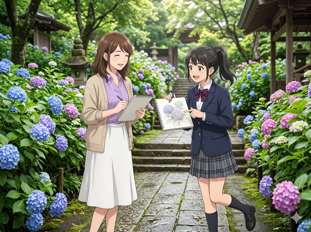 紫陽花スケッチ