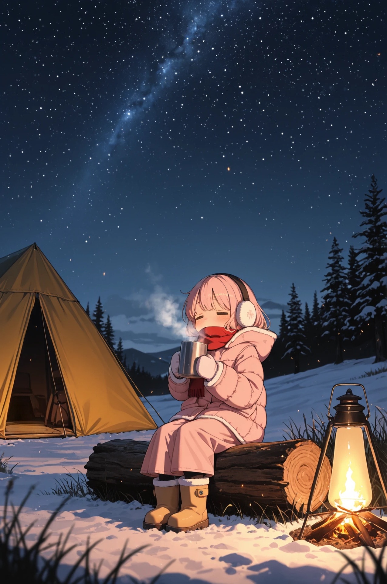 星空の下で一息♡