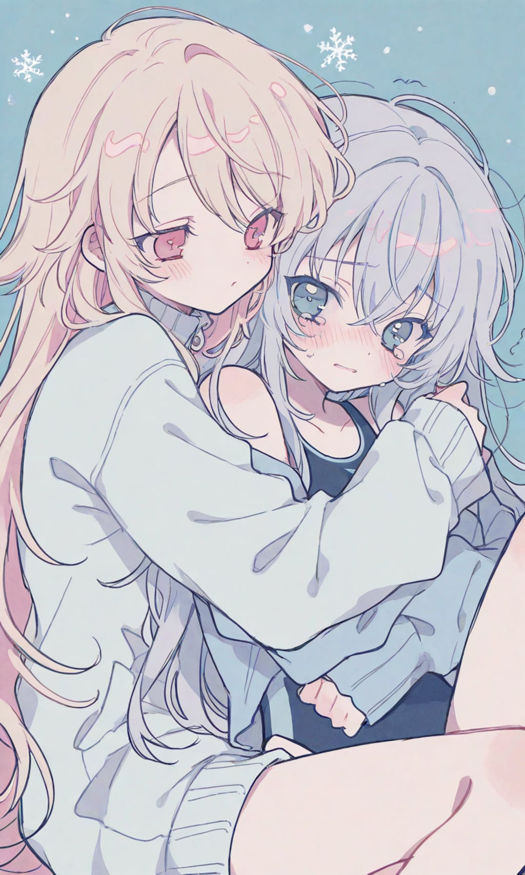 雪の日に水着……？