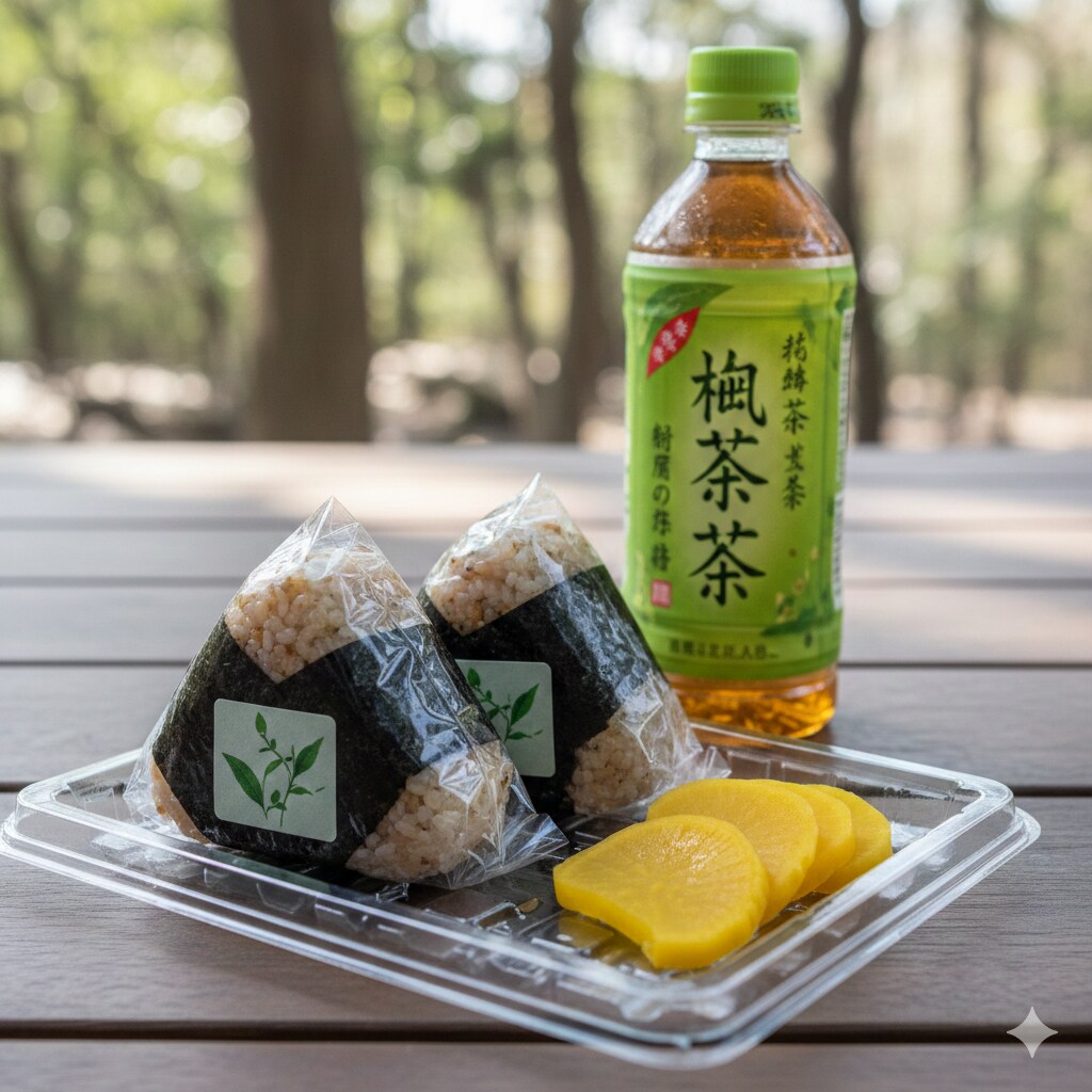 【朝食】オニギリ、沢庵、緑茶 | の人気AIイラスト・グラビア