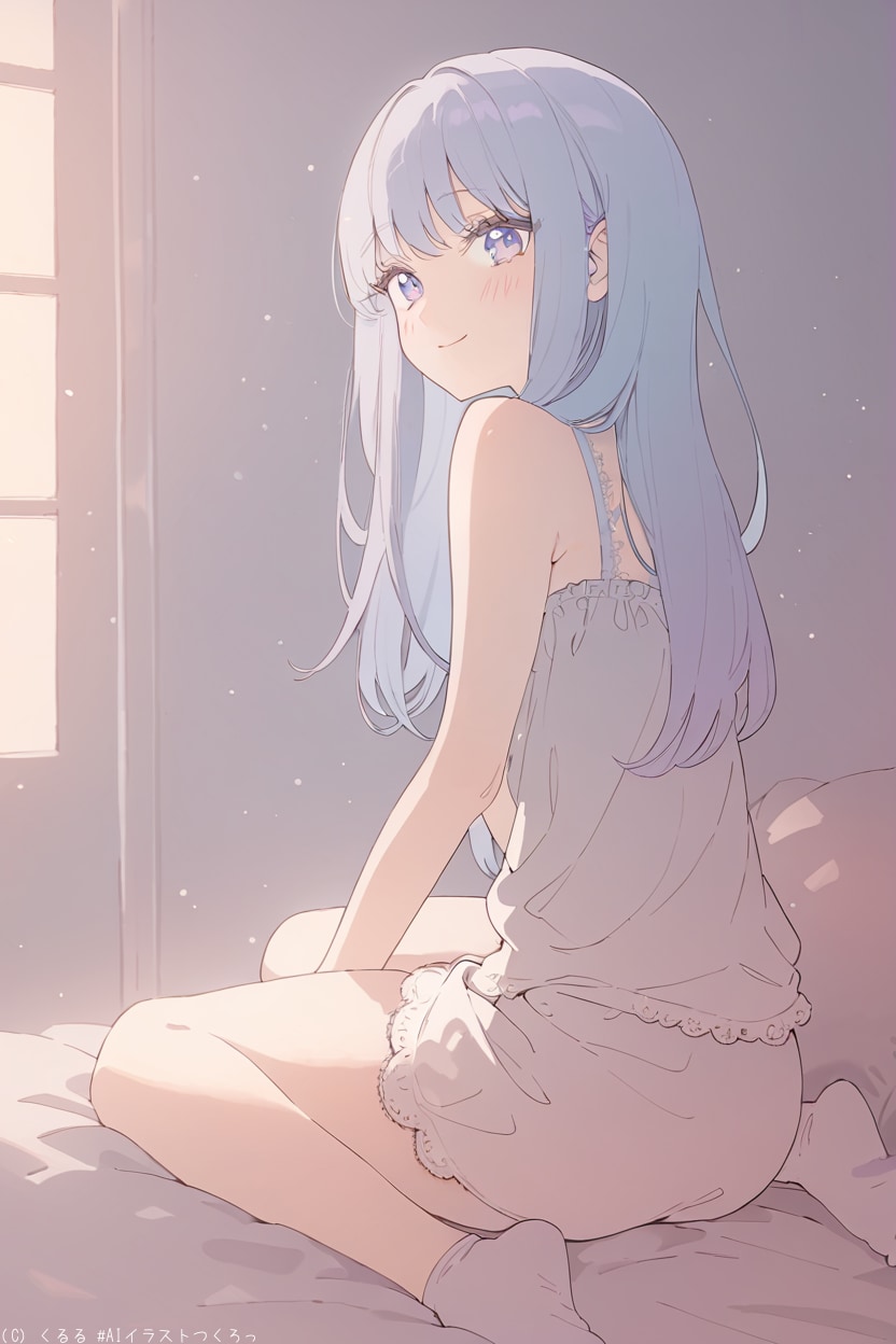 R18過去作品『裸ソックス』を温かみのある少女マンガテイストのイラストへと変化させます❗️③ | の人気AIイラスト・グラビア