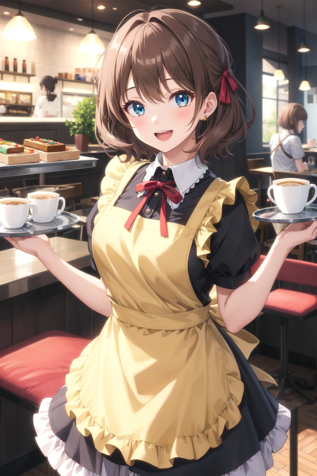エプロン姿の店員さん