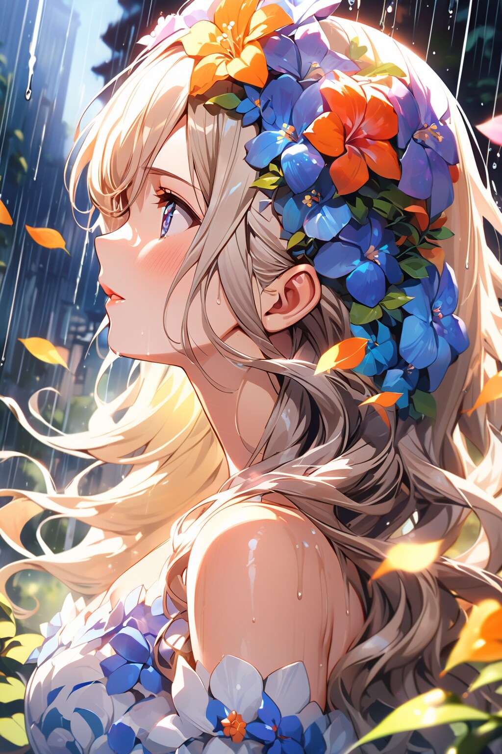 雨とフラワードレス👗