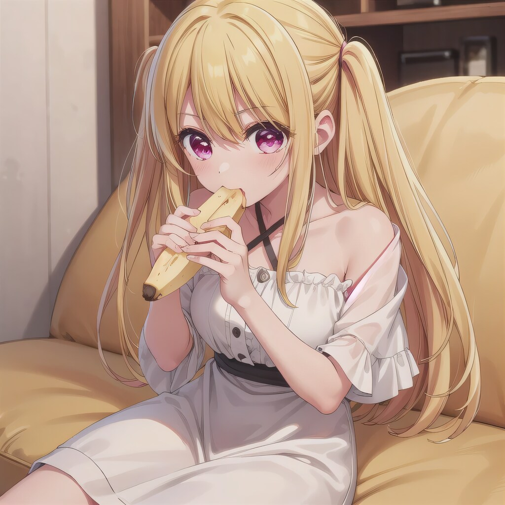 金髪ツインテでバナナの少女