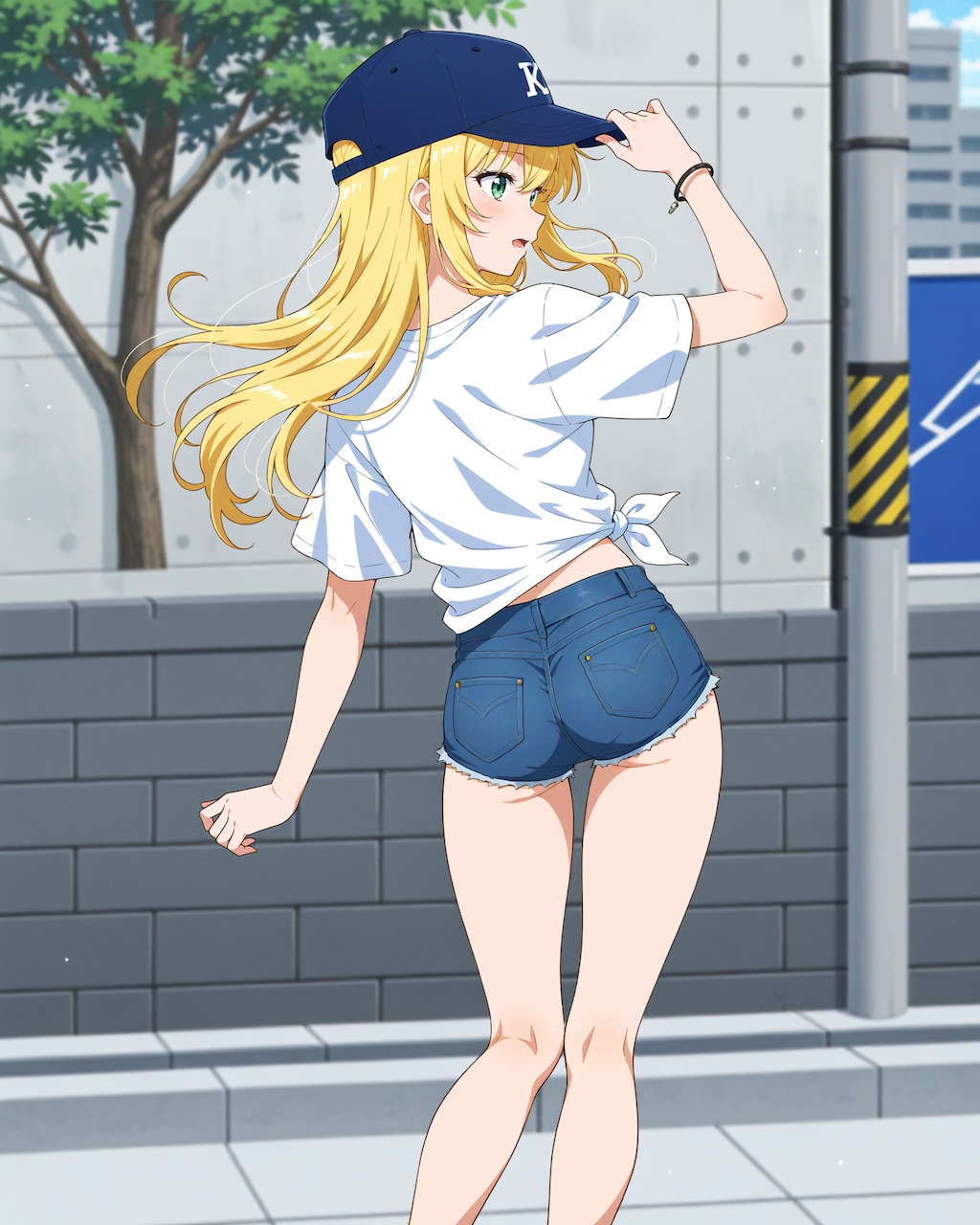 暖かくなって脚を出す