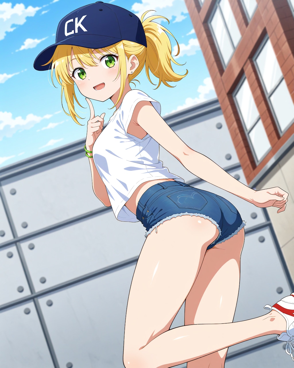 暖かくなって脚を出す