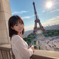 フランス観光中の女の子 3枚目