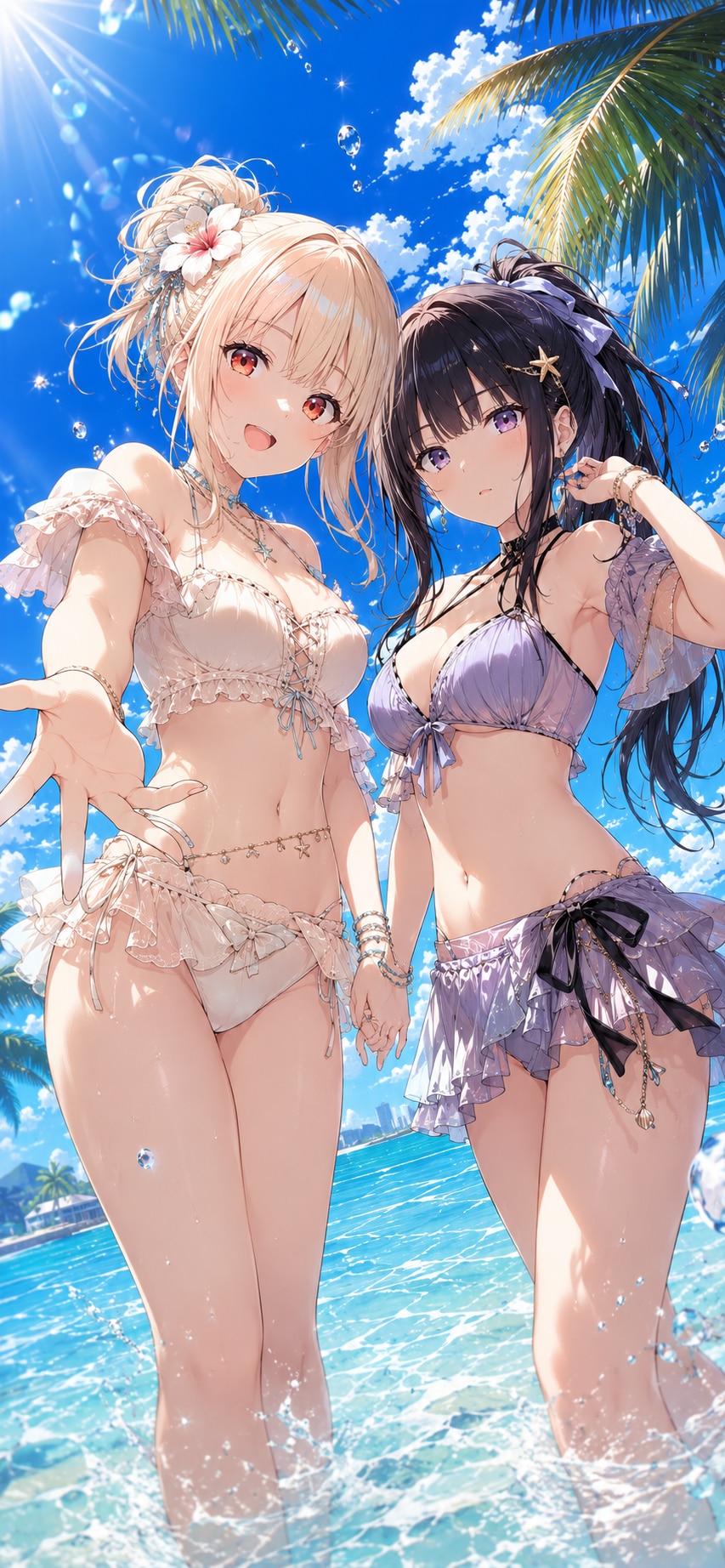 スマホ壁紙サイズ 【ワイハ～ちさたき水着～】