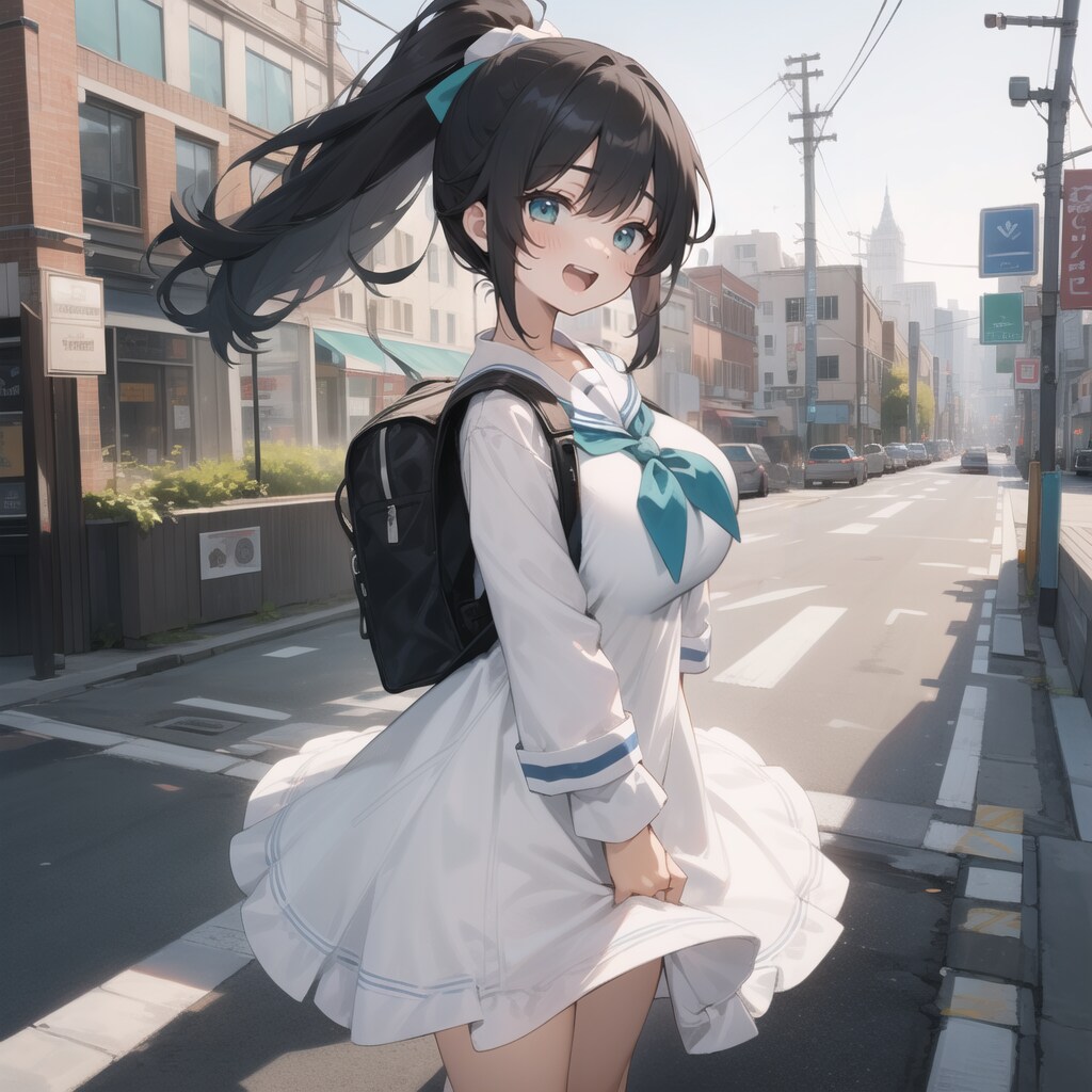 セーラーワンピなポニテちゃん