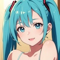 初音ミクのアニメ調絵柄のイラスト【スリップ＆ランジェリー】（試作） 6枚目