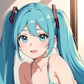 初音ミクのアニメ調絵柄のイラスト【スリップ＆ランジェリー】（試作） 9枚目