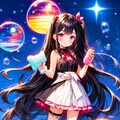 シャボン玉と夜空とうちの子★(4枚) 3枚目