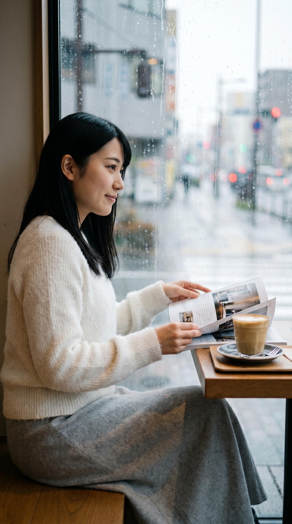Rainy Window Latte Time