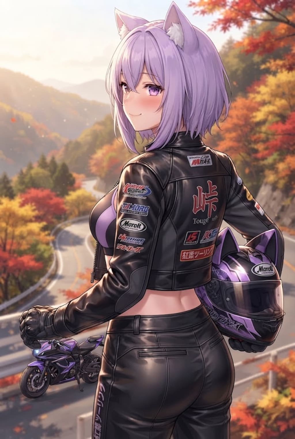 峠に秋を見つけに来たライダーシス