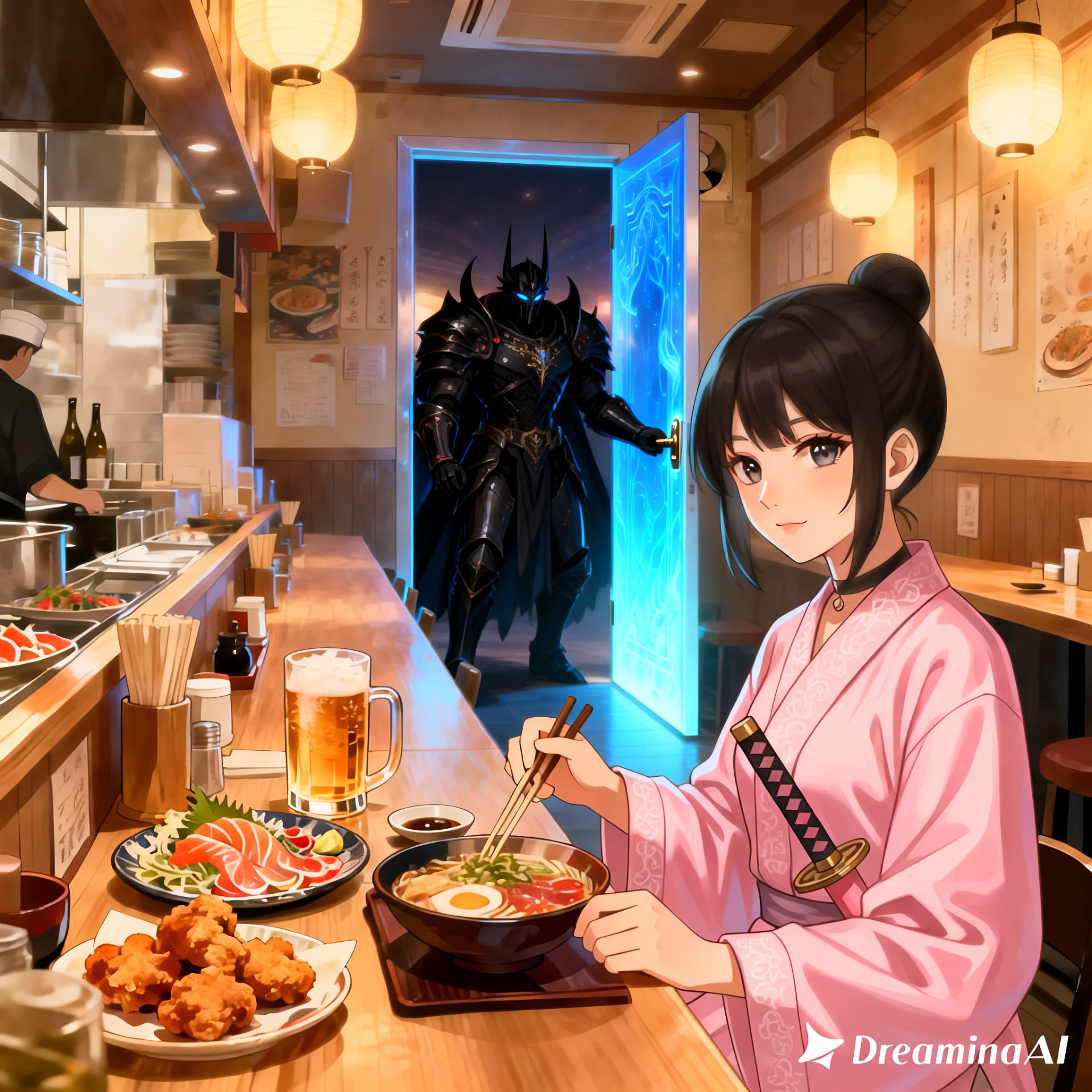 異世界と繋がっているドアがある居酒屋 | の人気AIイラスト・グラビア