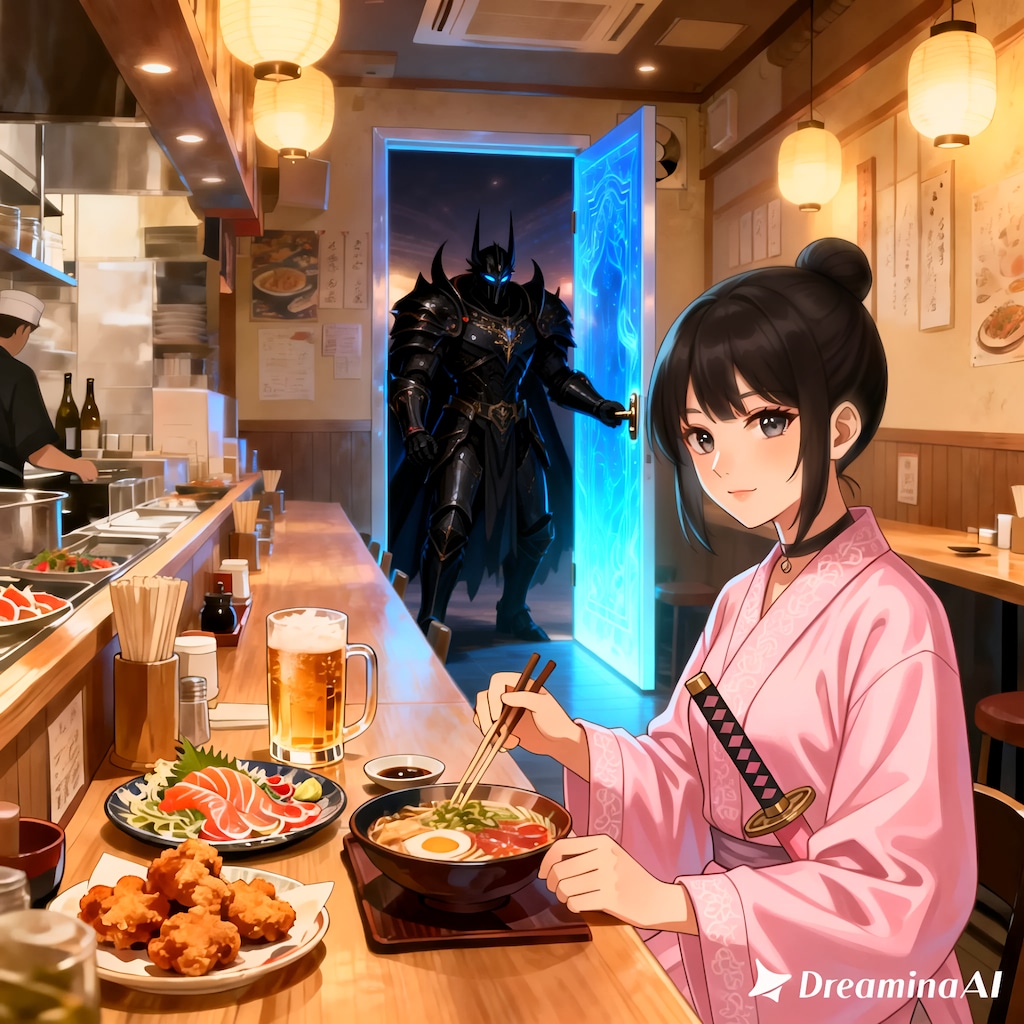 異世界と繋がっているドアがある居酒屋