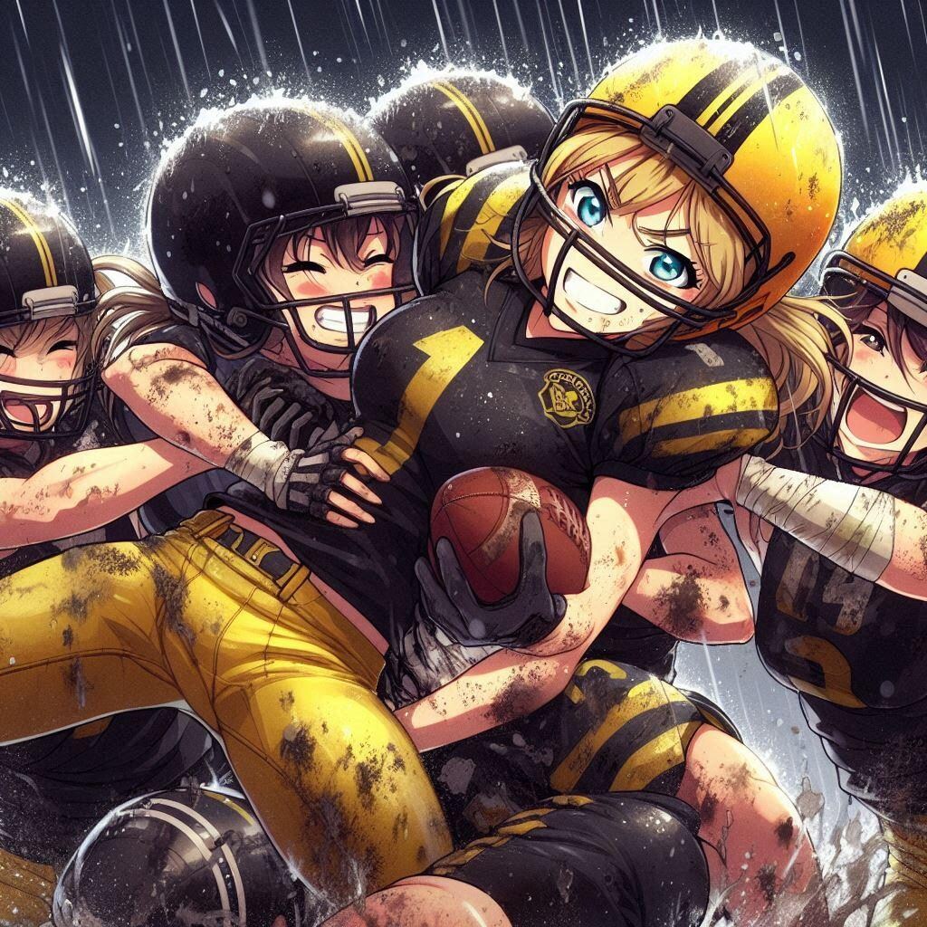 🏈泥まみれの女子アメフト 130