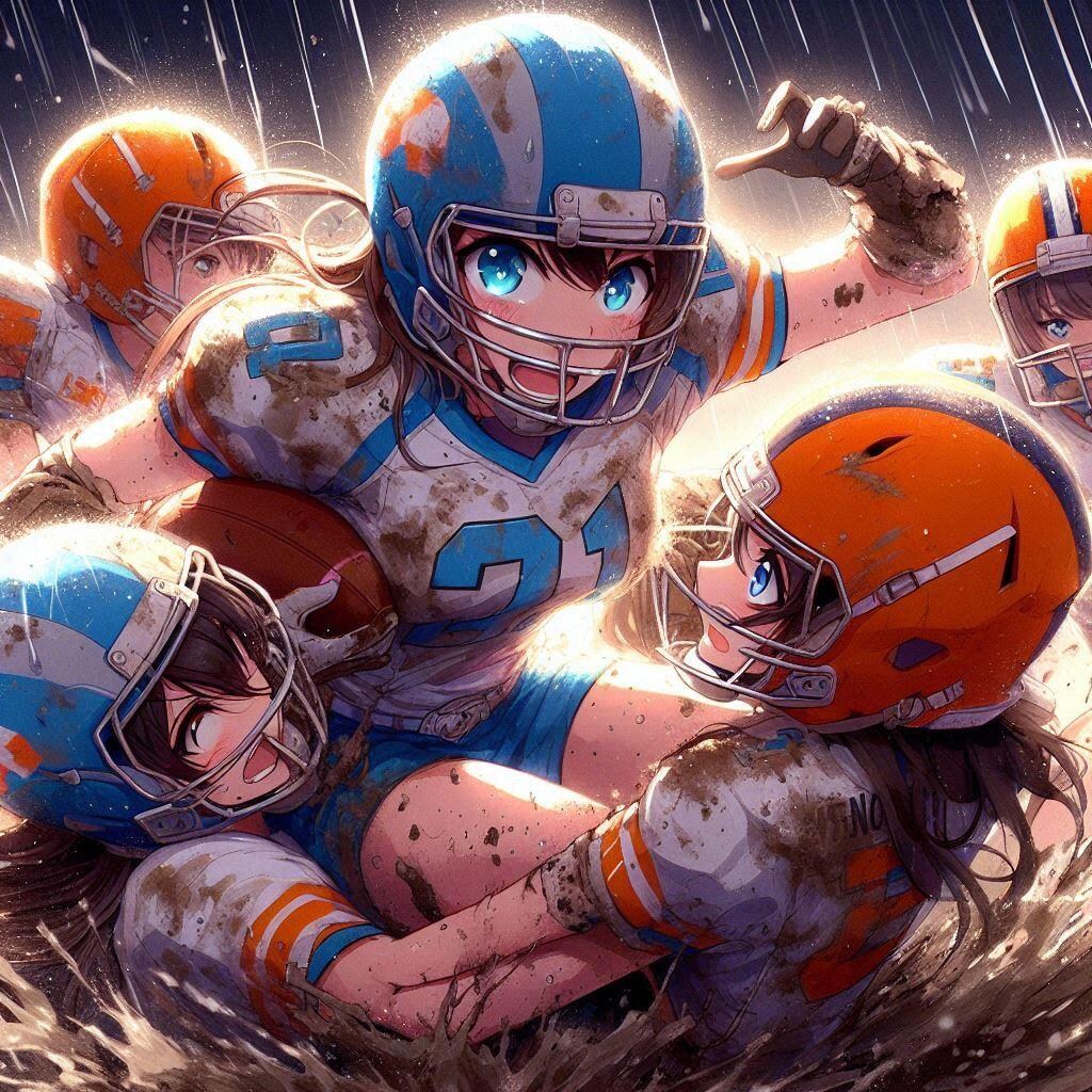 🏈泥まみれの女子アメフト 130