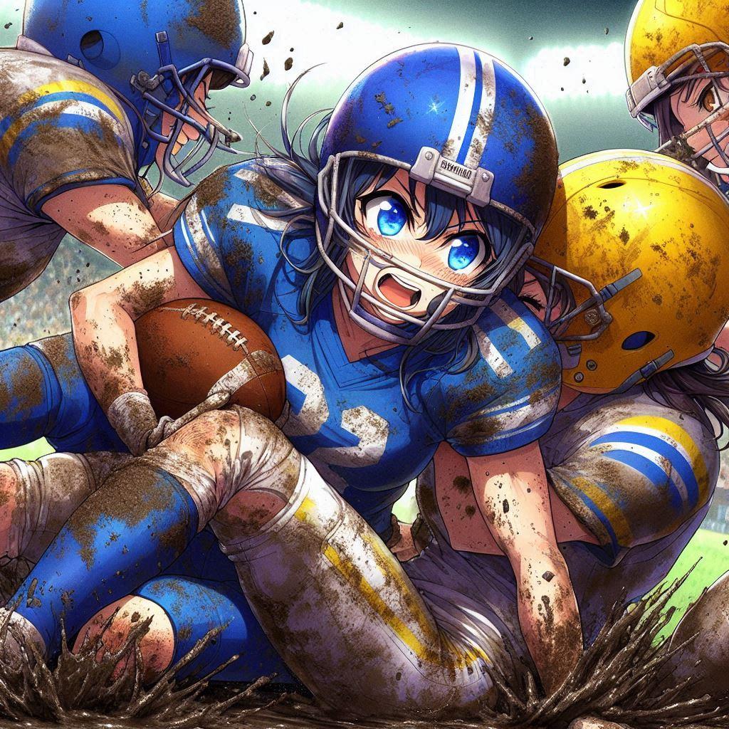 🏈泥まみれの女子アメフト 130