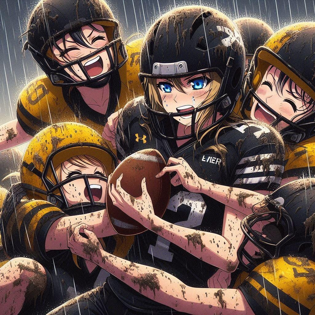 🏈泥まみれの女子アメフト 130