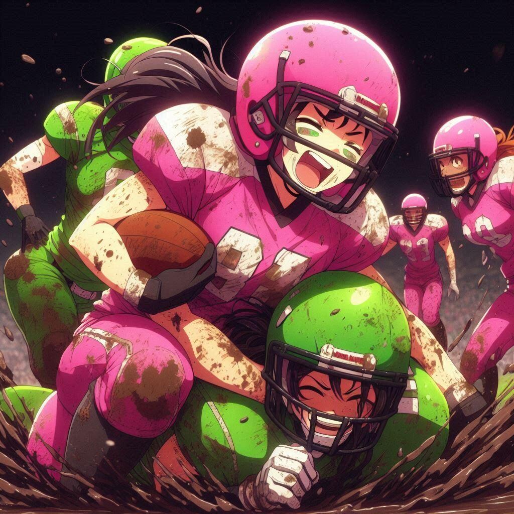 🏈泥まみれの女子アメフト 130