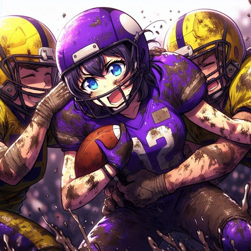 🏈泥まみれの女子アメフト 130