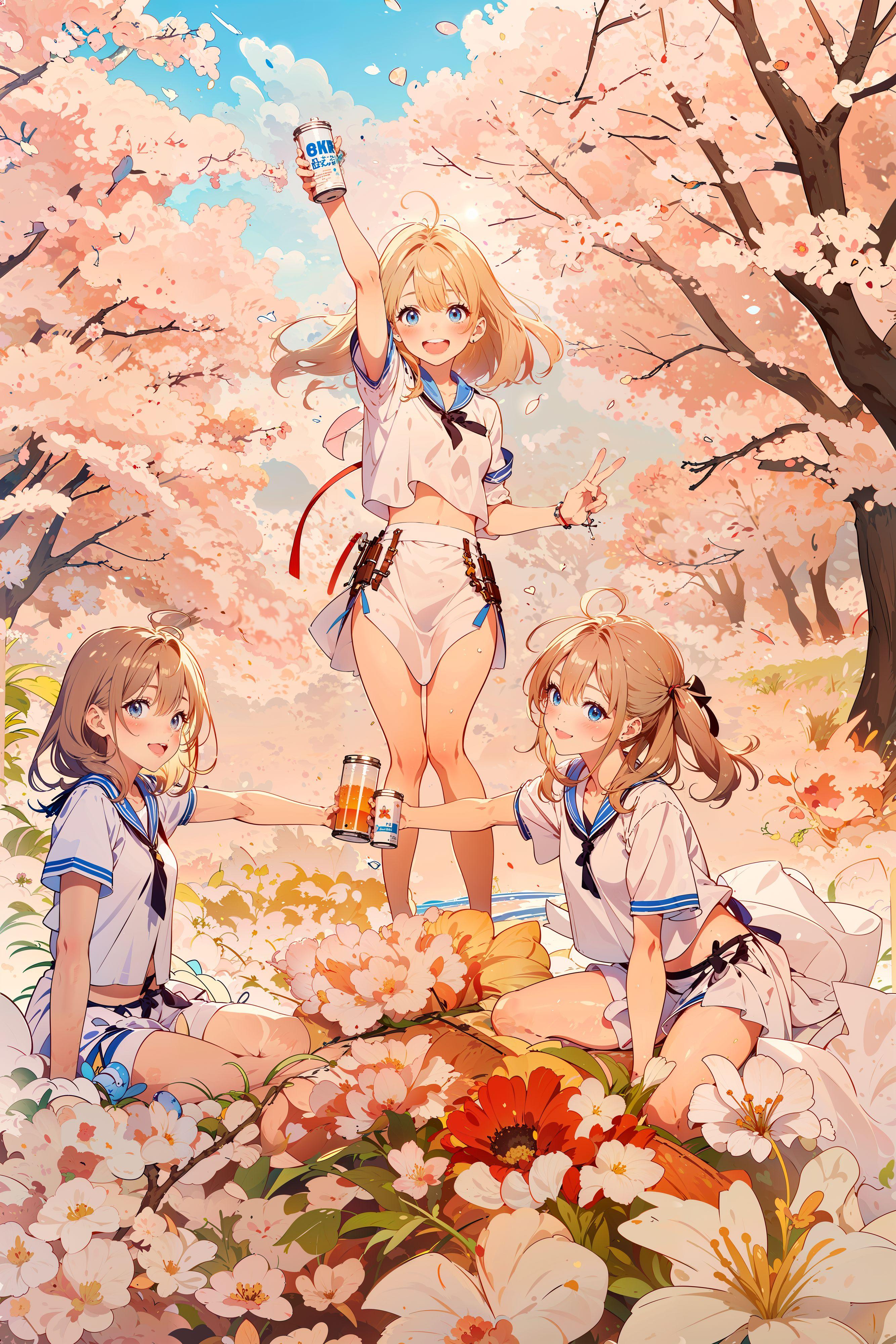 Cheers to cherry blossom viewing!　※ジュースです。