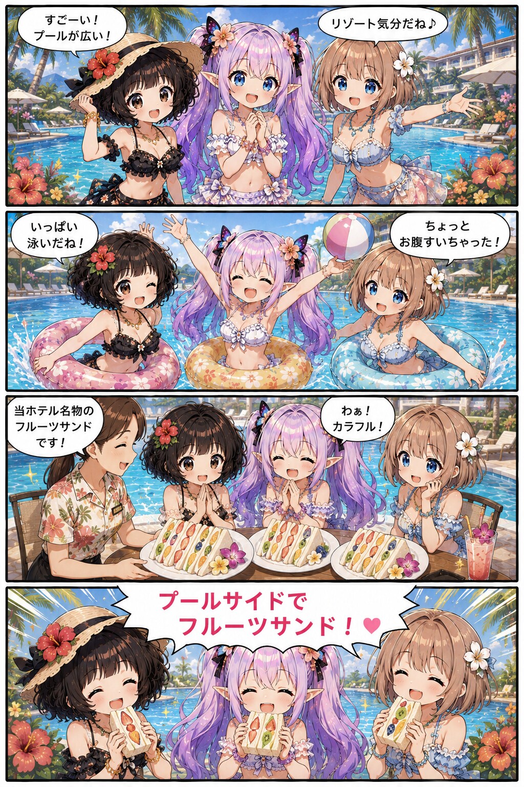 プールサイドで......