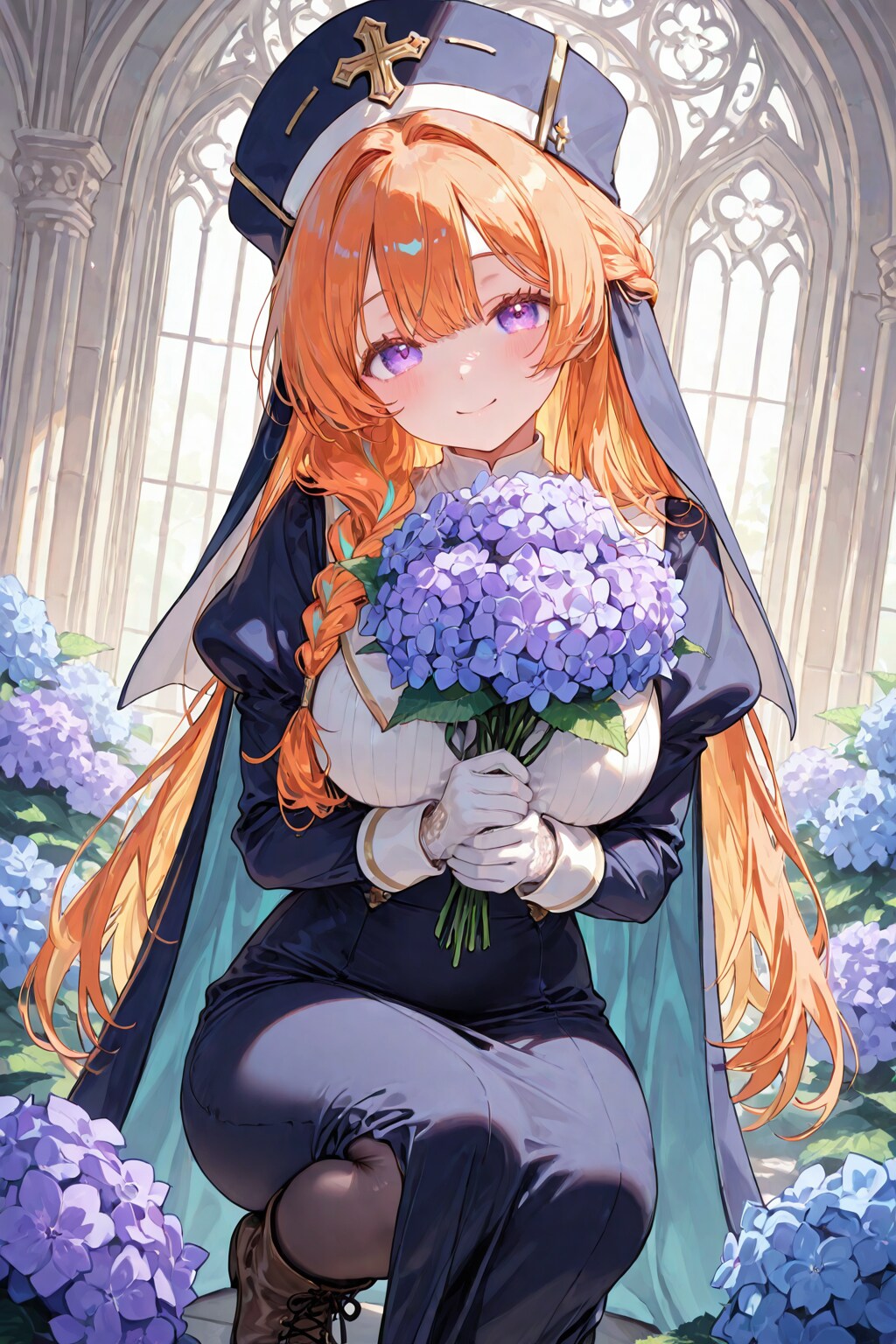 僧侶ちゃんと花束
