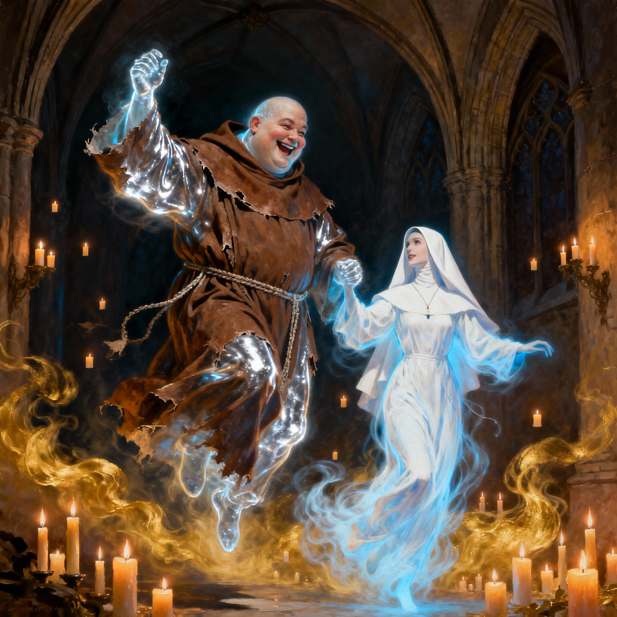 太った修道士とスリムな修道女(The Fat Friar and The Slim Sister  ) | の人気AIイラスト・グラビア