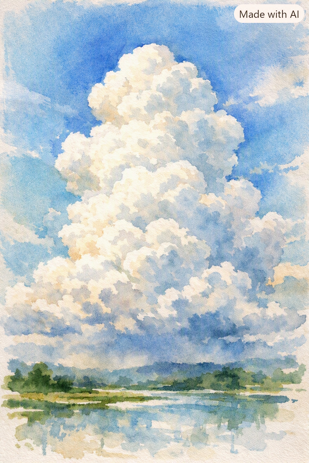 入道雲（水彩画）