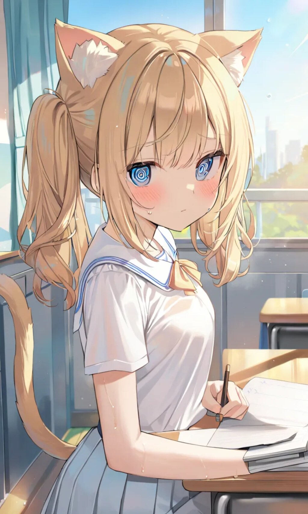 こるり「宿題を誰か見せてぇ。こうなったらやけくそ」まや「脱ぐなああああ」