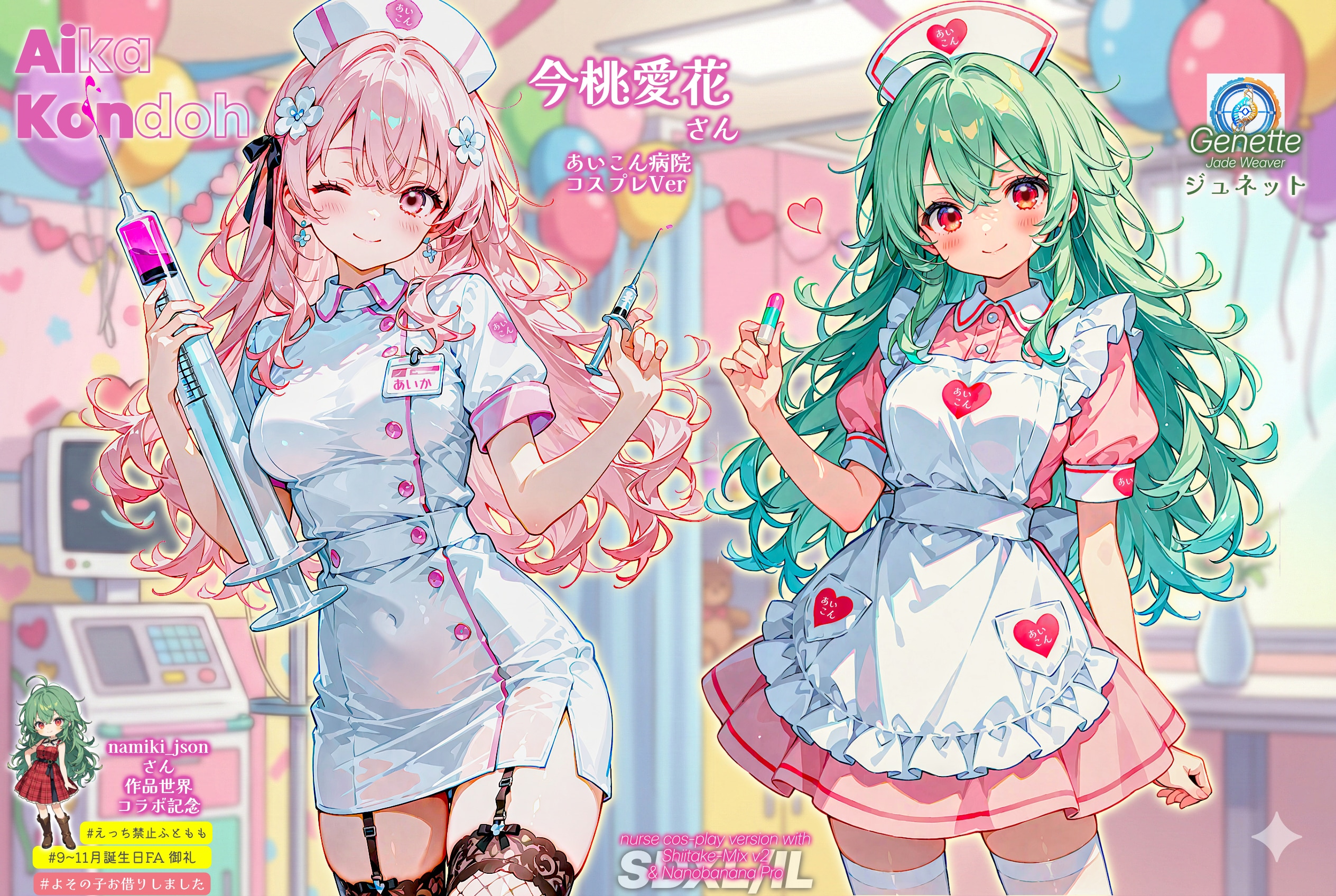 【誕生日FA御礼】愛花さんとナースコス祭り (for namiki_jsonさん) | の人気AIイラスト・グラビア
