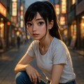 繁華街の少女 2 2枚目