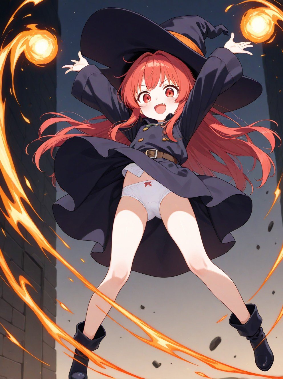 丸見えな魔女っ子ちゃん
