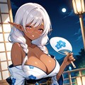 ダークエルフさんの夕涼み　その２ 4枚目