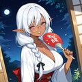 ダークエルフさんの夕涼み　その２ 2枚目