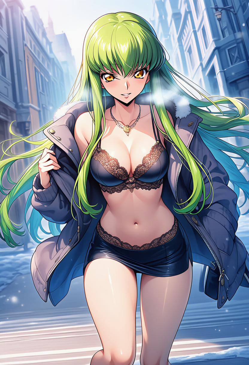 白い気配と微熱の歩道 ― Sidewalk Heat in Winter Air