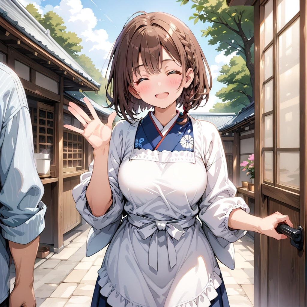 割烹着の妻　あなた、いってらっしゃい！ | の人気AIイラスト・グラビア