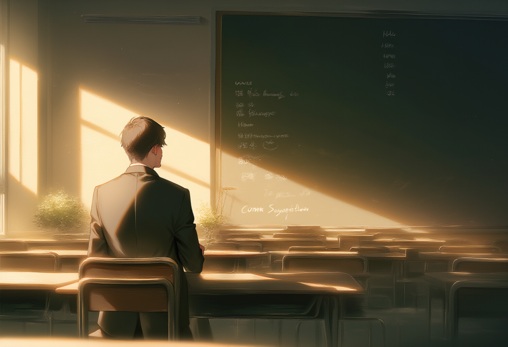 卒業式後の教室