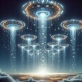 シャンデリアのような宇宙エレベーターのようなUFO＝微妙 おまけに微妙な噴火 4枚目