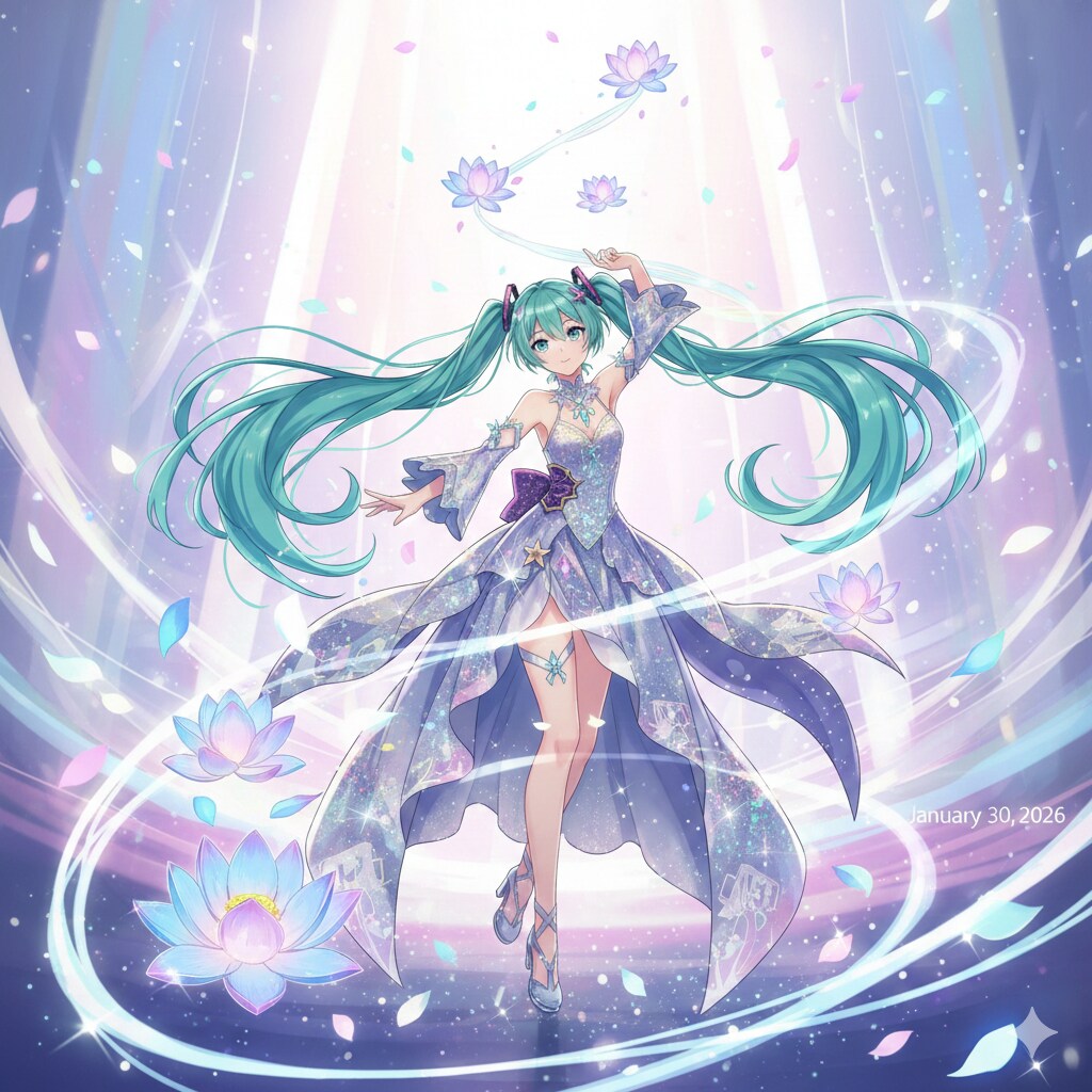 【スマホ版 #Gemini】睡蓮の花と共に踊る初音ミク