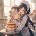 メイド様とケーキ作り 2枚目