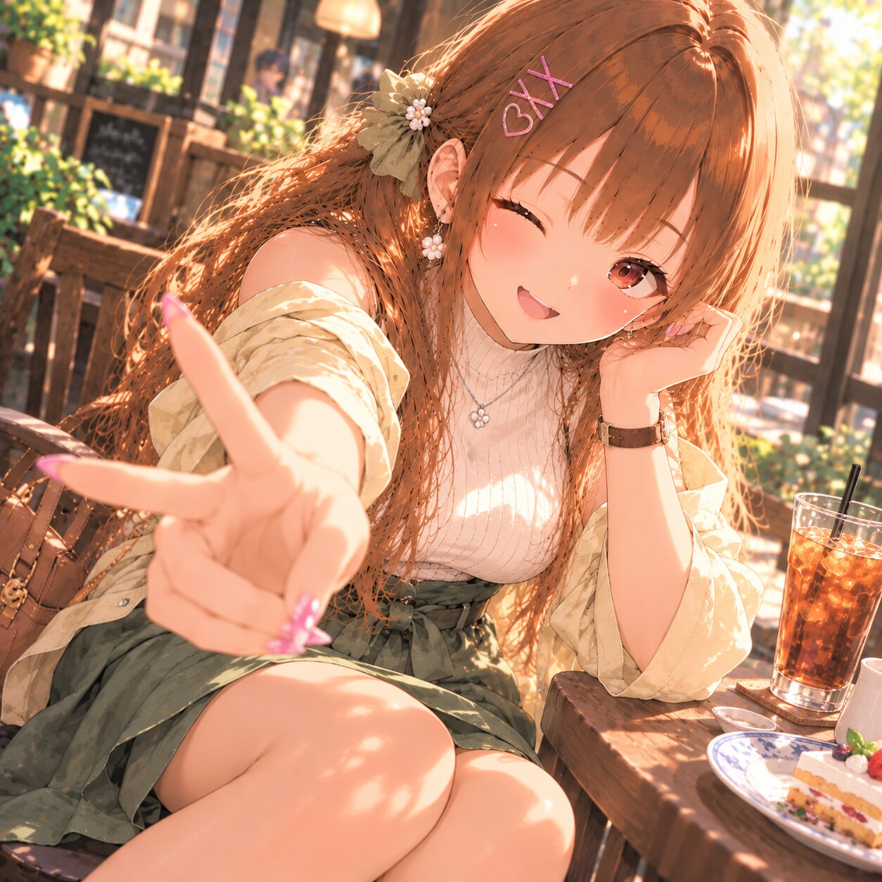 優しいギャルのはっぴーピース | の人気AIイラスト・グラビア